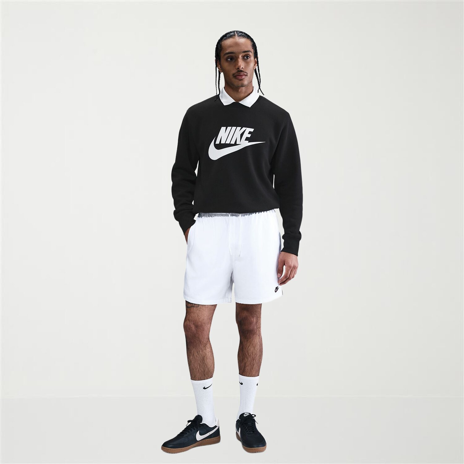 Nike Club Fleece Mens Crew Neck Long Sleeve Big and Tall Sweatshirt