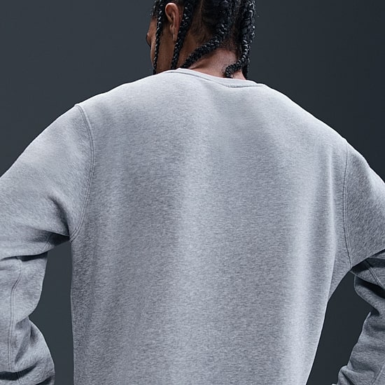 Nike Club Fleece Mens Crew Neck Long Sleeve Big and Tall Sweatshirt