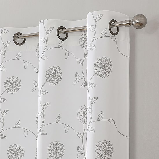 Constance Embroidered Grommet Top Blackout Set of 2 Curtain Panel