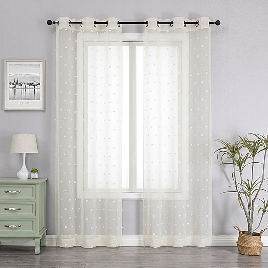 Angel Grommet Top Sheer Set of 2 Curtain Panel
