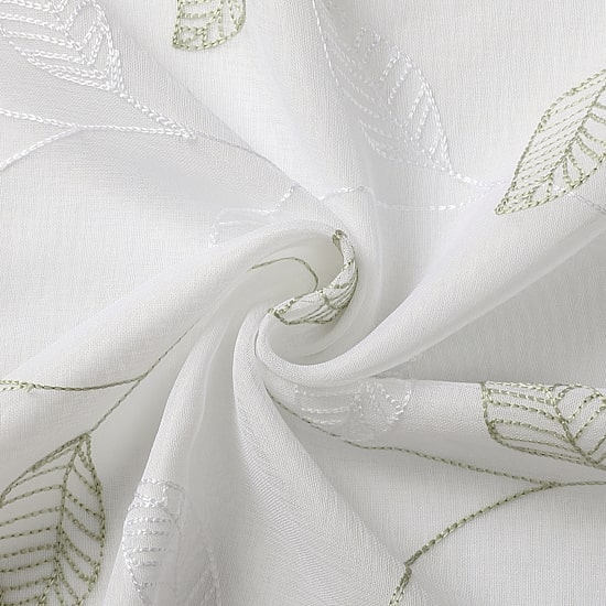 Esmeray Embroidered Grommet Top Sheer Set of 2 Curtain Panel