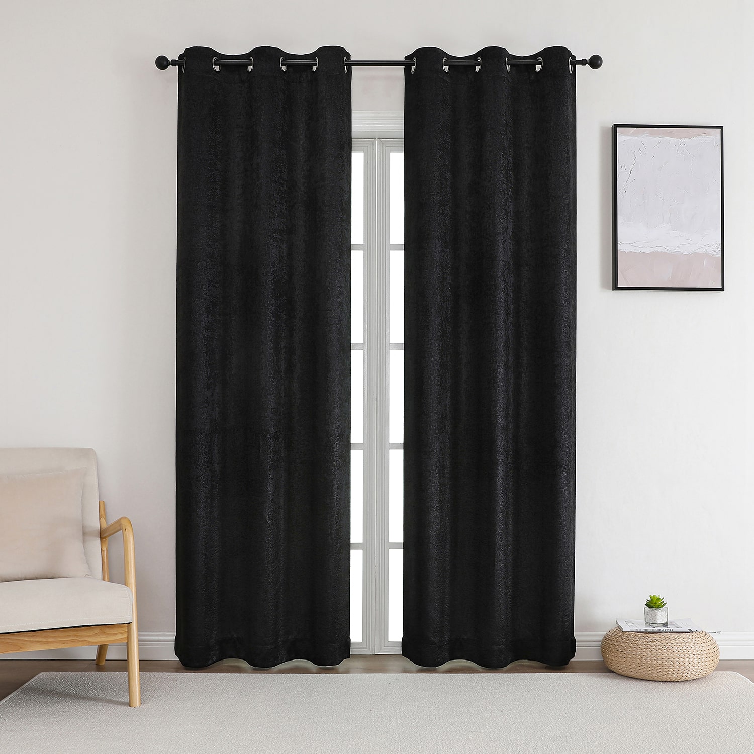 Starltt Grommet Top Blackout Set of 2 Curtain Panel