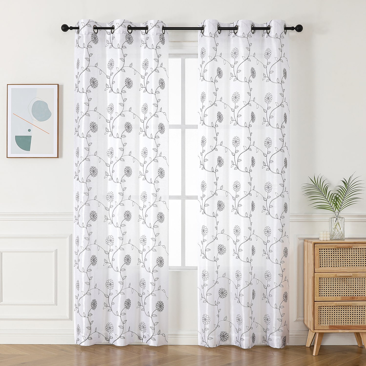Sebastian Grommet Top Light-Filtering Set of 2 Curtain Panel