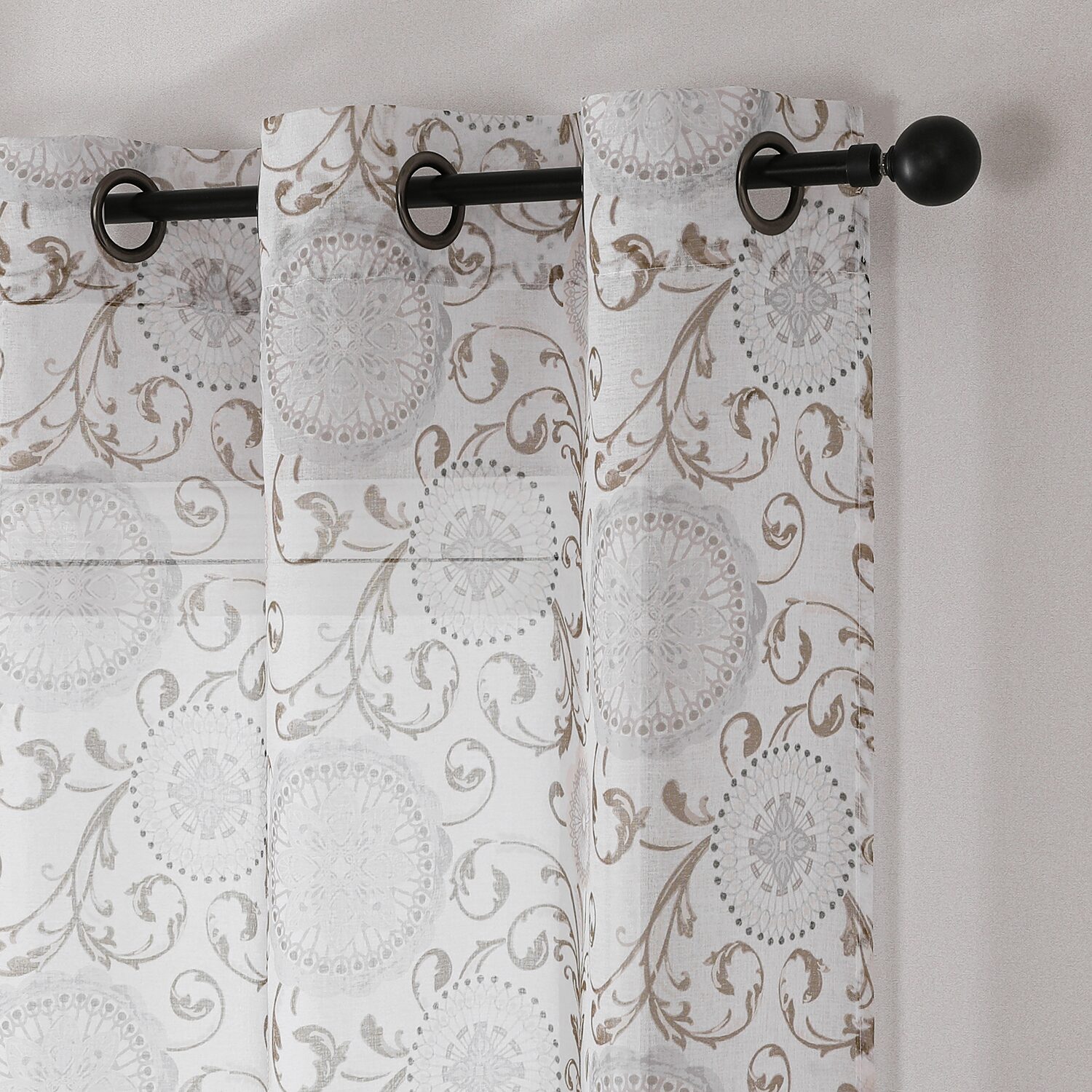 Toronto Printed Grommet Top Sheer Set of 2 Curtain Panel