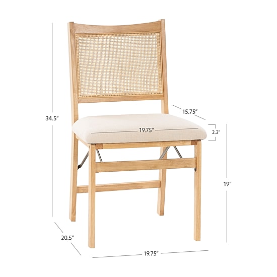 Linon Bonnie Cane Folding Chair