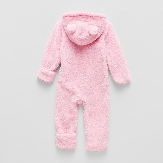Okie Dokie Sherpa Baby Girls Long Sleeve Jumpsuit