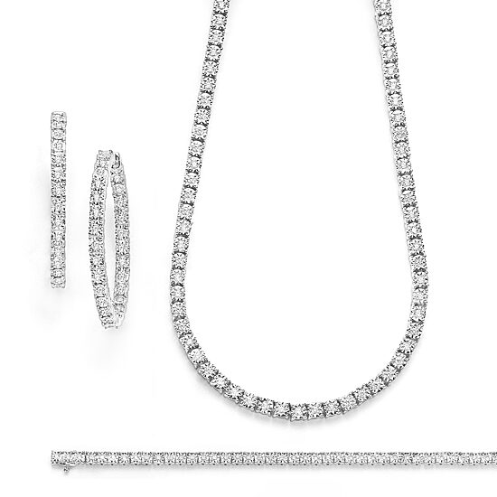 (G-H / Si2-I1) Womens Diamond Sterling Silver 18 Inch Tennis Necklace
