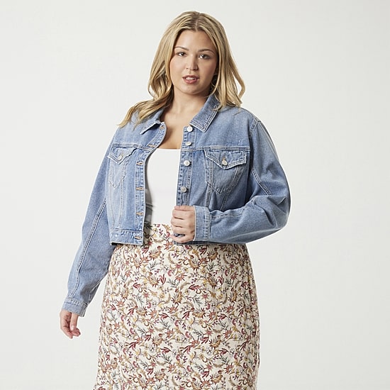 JS Jessica Simpson Womens Plus Denim Midweight Jacket