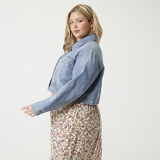 JS Jessica Simpson Womens Plus Denim Midweight Jacket
