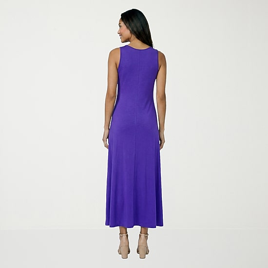 24seven Comfort Apparel Womens Scoop Neck Sleeveless Maxi Dress