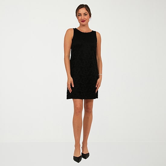 24seven Comfort Apparel Womens Boat Neck Sleeveless Shift Dress