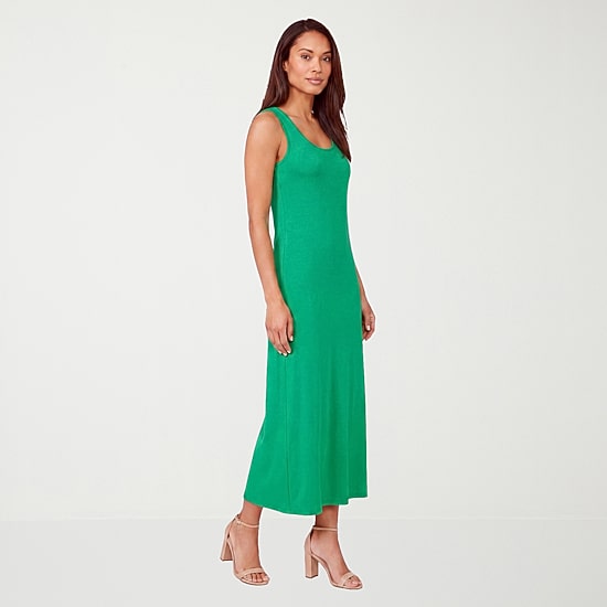24seven Comfort Apparel Womens Scoop Neck Sleeveless Maxi Dress