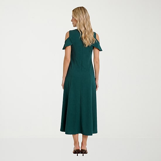 24seven Comfort Apparel Womens Round Neck Short Sleeve Maxi Dress