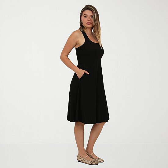 24seven Comfort Apparel Womens Scoop Neck Sleeveless A-Line Dress