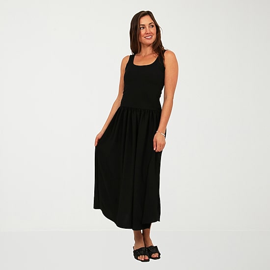 24seven Comfort Apparel Womens Scoop Neck Sleeveless A-Line Dress