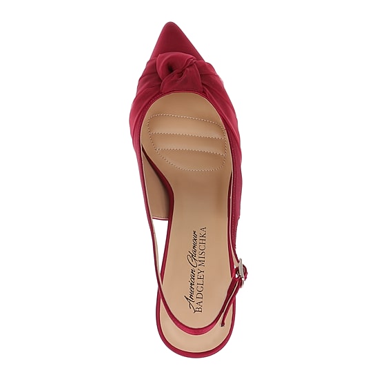 American Glamour Badgley Mischka Nyla Womens Pointed Closed Toe Kitten Heel Pumps