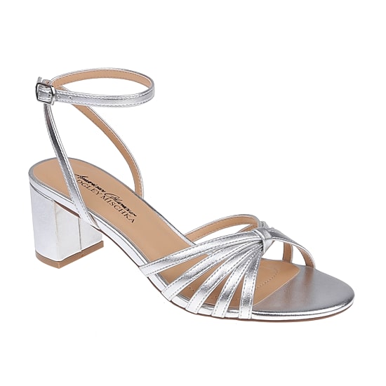 American Glamour Badgley Mischka Womens Navey Heeled Sandals