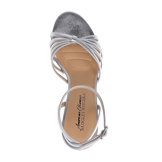 American Glamour Badgley Mischka Womens Navey Heeled Sandals