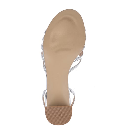 American Glamour Badgley Mischka Womens Navey Heeled Sandals