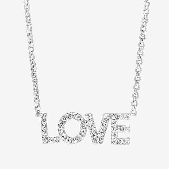 Effy Final Call Limited Quantities! Womens 1/6 CT. T.W. Natural White Diamond Sterling Silver 18 Inch Pendant Necklace