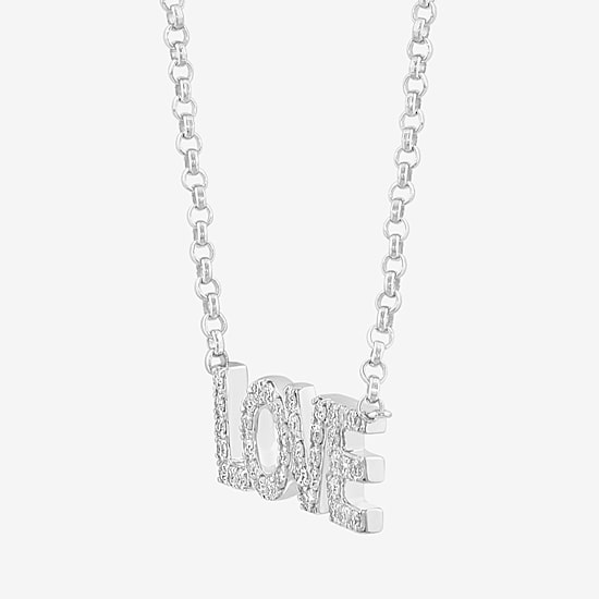 Effy Final Call Limited Quantities! Womens 1/6 CT. T.W. Natural White Diamond Sterling Silver 18 Inch Pendant Necklace