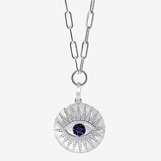 Effy Final Call Limited Quantities! Womens 3/8 CT. T.W. Natural Black Diamond Sterling Silver Round 18 Inch Pendant Necklace