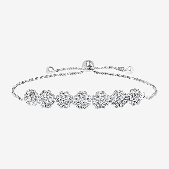 Effy Final Call Limited Quantities! Womens 1/2 CT. T.W. Natural White Diamond Sterling Silver Bolo Bracelet