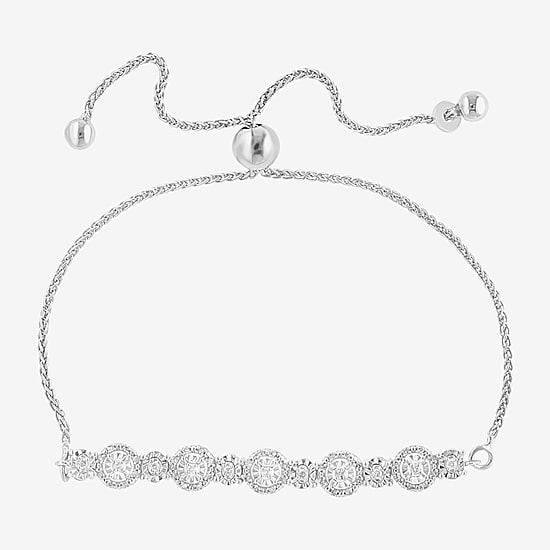 Effy Final Call Limited Quantities! Womens 1/4 CT. T.W. Natural White Diamond Sterling Silver Bolo Bracelet