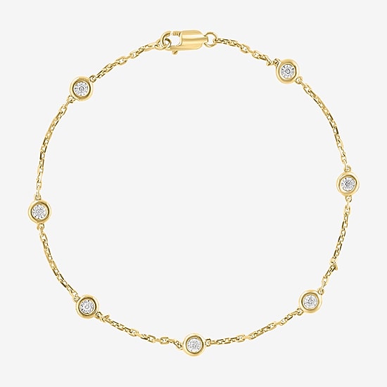 Effy Final Call Limited Quantities! Womens Diamond Accent Natural White Diamond 14K Gold Over Silver Strand Bracelet