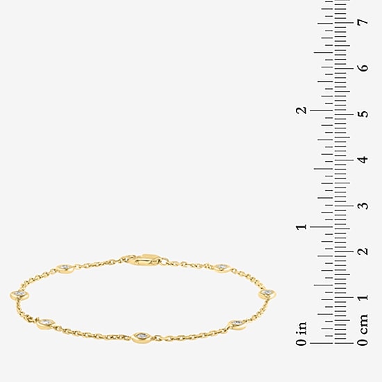 Effy Final Call Limited Quantities! Womens Diamond Accent Natural White Diamond 14K Gold Over Silver Strand Bracelet
