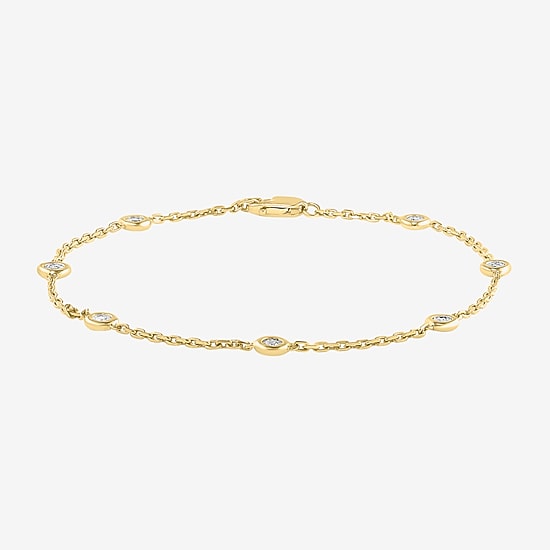 Effy Final Call Limited Quantities! Womens Diamond Accent Natural White Diamond 14K Gold Over Silver Strand Bracelet