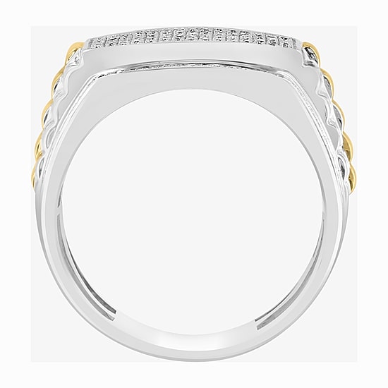 Effy Final Call Limited Quantities! Mens 1/2 CT. T.W. Natural Diamond 14K Gold Over Silver Rectangular Fashion Ring