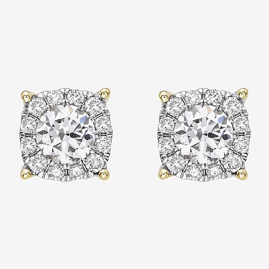 Effy Final Call Limited Quantities! 1 1/5 CT. T.W. Lab Grown White Diamond 14K Gold 7.8mm Round Stud Earrings