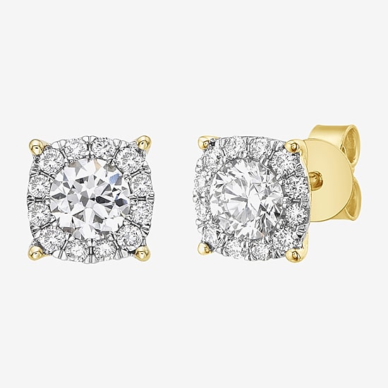 Effy Final Call Limited Quantities! 1 1/5 CT. T.W. Lab Grown White Diamond 14K Gold 7.8mm Round Stud Earrings