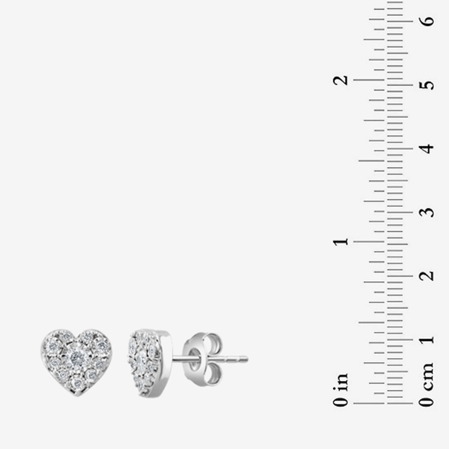Effy Final Call Limited Quantities! 1/4 CT. T.W. Natural White Diamond Sterling Silver 6.5mm Heart Stud Earrings