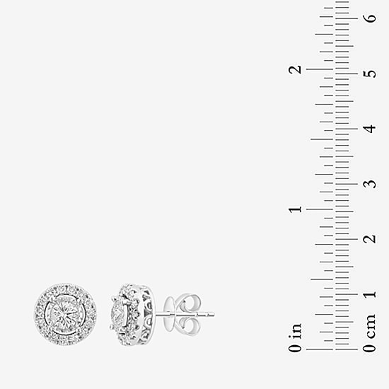Effy Final Call Limited Quantities! 1 CT. T.W. Lab Grown White Diamond 14K White Gold 21.8mm Round Stud Earrings