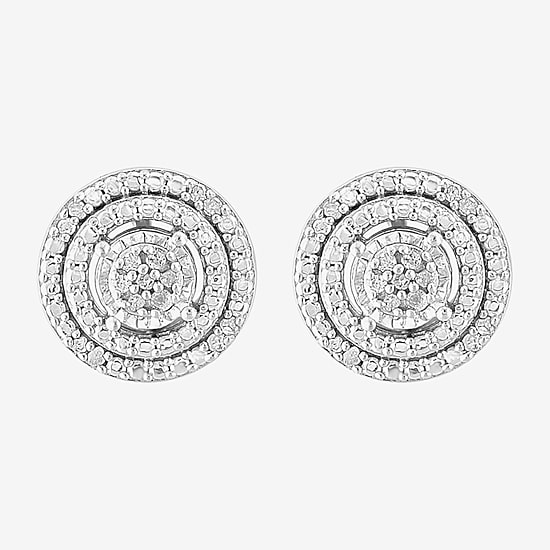 Effy Final Call Limited Quantities! 1/10 CT. T.W. Natural White Diamond Sterling Silver 9.5mm Round Stud Earrings