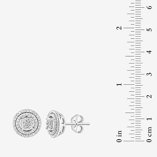 Effy Final Call Limited Quantities! 1/10 CT. T.W. Natural White Diamond Sterling Silver 9.5mm Round Stud Earrings