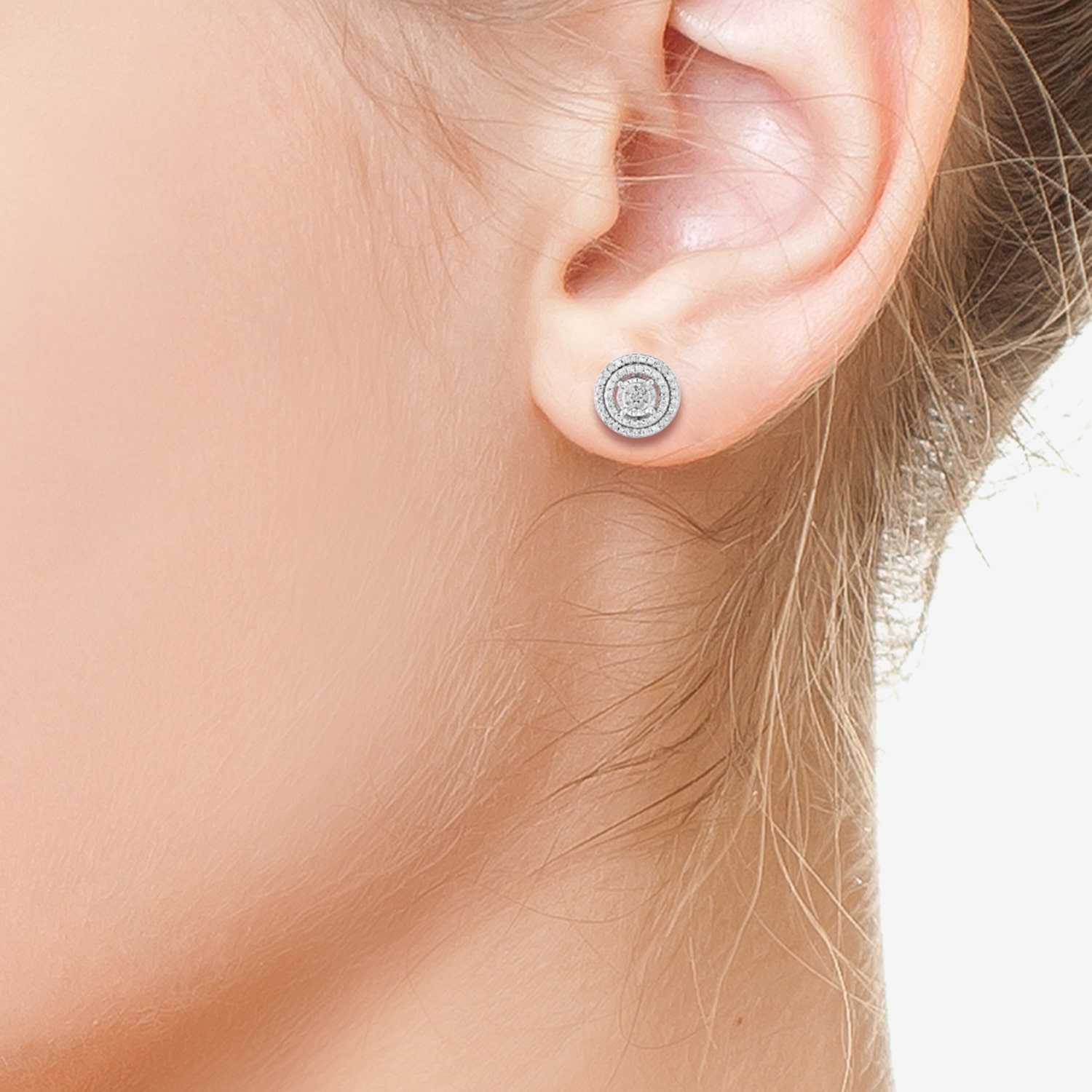 Effy Final Call Limited Quantities! 1/10 CT. T.W. Natural White Diamond Sterling Silver 9.5mm Round Stud Earrings