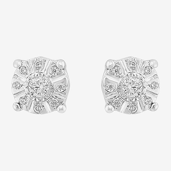 Effy Final Call Limited Quantities! 1/10 CT. T.W. Natural White Diamond Sterling Silver 5.2mm Round Stud Earrings