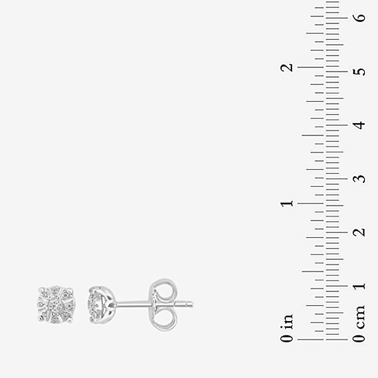 Effy Final Call Limited Quantities! 1/10 CT. T.W. Natural White Diamond Sterling Silver 5.2mm Round Stud Earrings