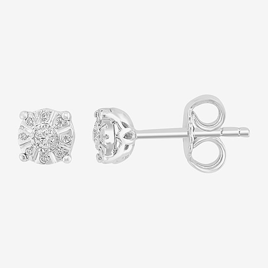 Effy Final Call Limited Quantities! 1/10 CT. T.W. Natural White Diamond Sterling Silver 5.2mm Round Stud Earrings