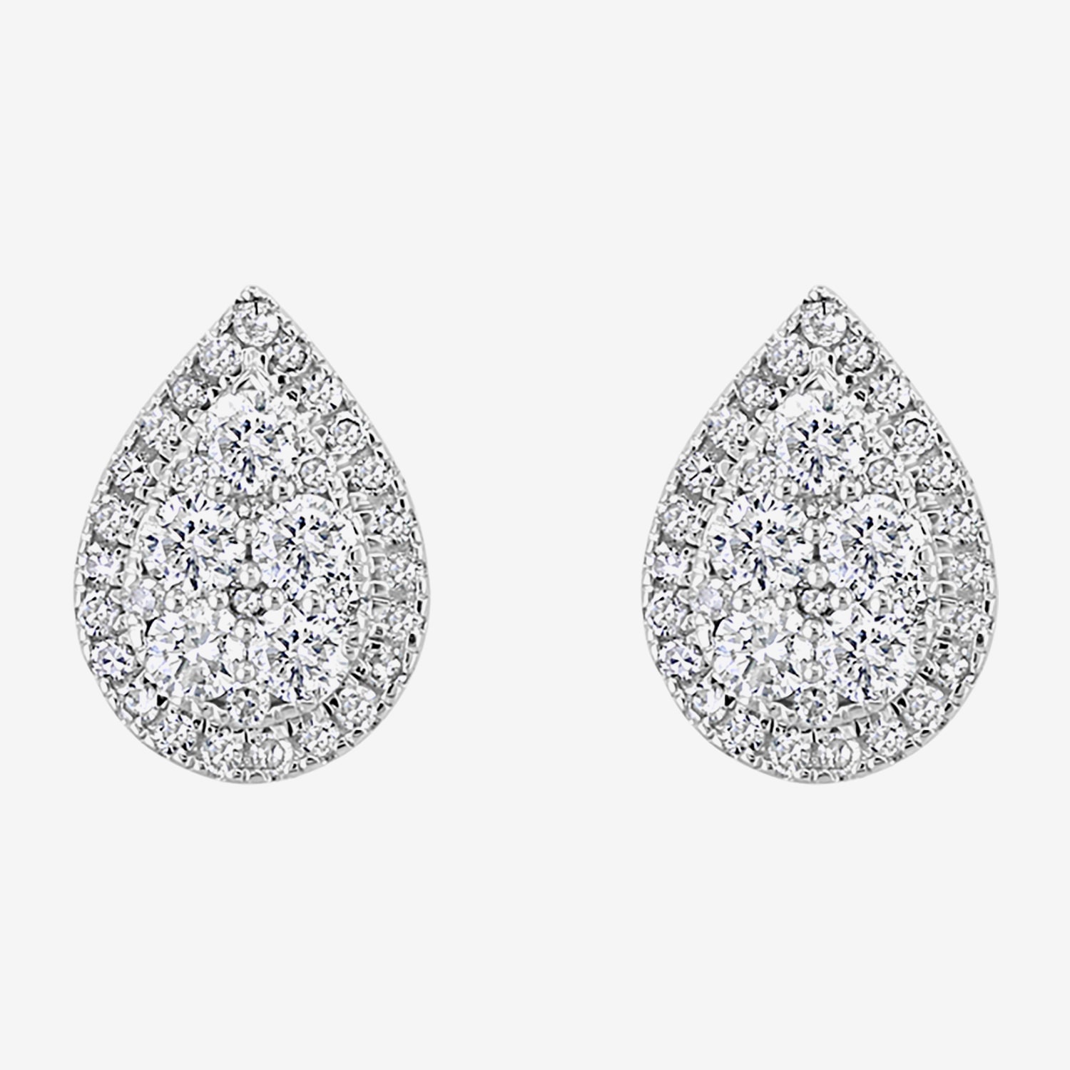 Effy Final Call Limited Quantities! 1/2 CT. T.W. Natural White Diamond Sterling Silver 10.2mm Pear Stud Earrings