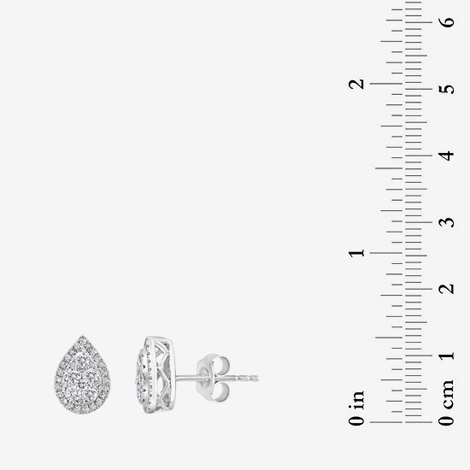 Effy Final Call Limited Quantities! 1/2 CT. T.W. Natural White Diamond Sterling Silver 10.2mm Pear Stud Earrings