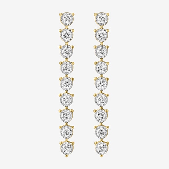 Effy Final Call Limited Quantities! Womens 3/4 CT. T.W. Lab Grown White Diamond 14K Gold Drop Earrings