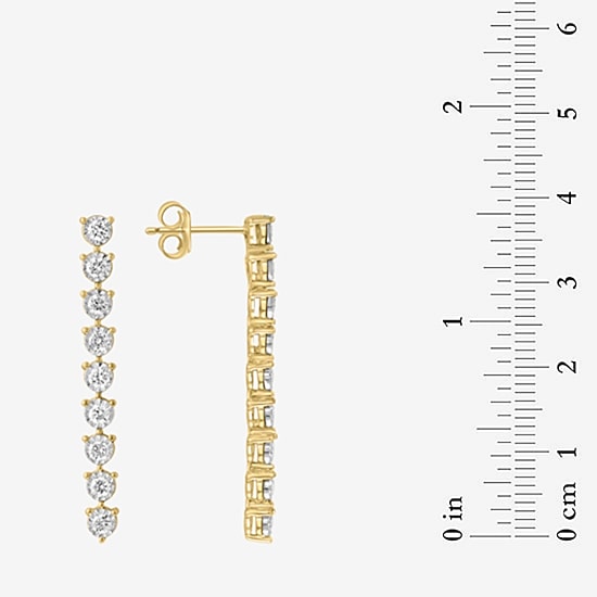 Effy Final Call Limited Quantities! Womens 3/4 CT. T.W. Lab Grown White Diamond 14K Gold Drop Earrings