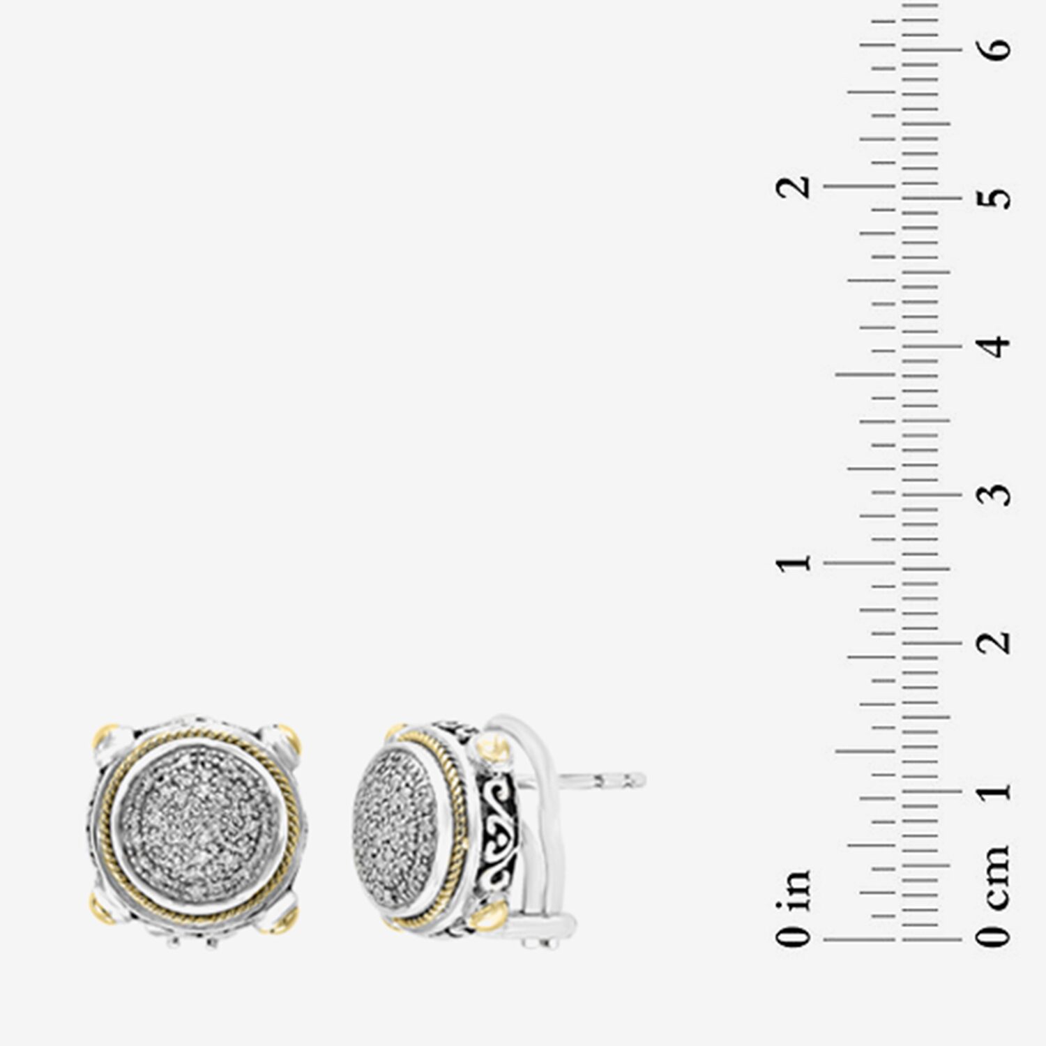 Effy Final Call Limited Quantities! 1/3 CT. T.W. Natural White Diamond 18K Gold Over Silver 12mm Round Stud Earrings