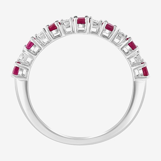 Effy Final Call Limited Quantities! Womens Diamond Accent Genuine Ruby Sterling Silver Stackable Ring