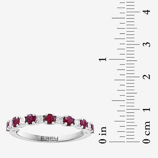 Effy Final Call Limited Quantities! Womens Diamond Accent Genuine Ruby Sterling Silver Stackable Ring