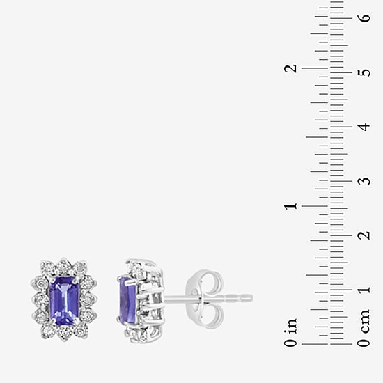 Effy Final Call Limited Quantities! 1/10 CT. T.W. Genuine Blue Tanzanite Sterling Silver 9.1mm Stud Earrings